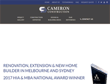 Tablet Screenshot of cameronconstruction.com.au